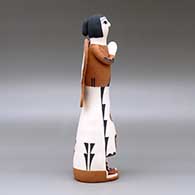 A polychrome Singing Angel figure with a nativity in her skirt, click or tap to see a larger version