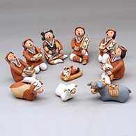 A miniature 10-piece Jemez-style Nativity set
 by Mary Lucero of Jemez