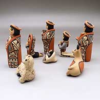 An eight piece Jemez style nativity set, click or tap to see a larger version