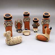 An eight piece Jemez style nativity set, click or tap to see a larger version