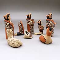 An eight piece Jemez style nativity set, click or tap to see a larger version