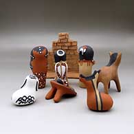 An eight piece Jemez style nativity set, click or tap to see a larger version