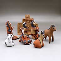 An eight piece Jemez style nativity set, click or tap to see a larger version