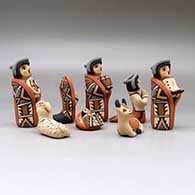 An eight piece Jemez style nativity set, click or tap to see a larger version