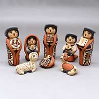 An eight piece Jemez style nativity set
 by Chrislyn Fragua of Jemez