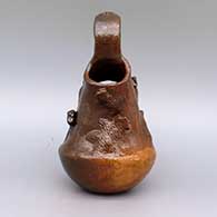 Brown wedding vase with applique horned toad design and fire clouds, click or tap to see a larger version