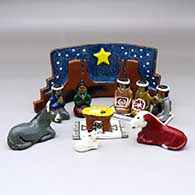 A 12 piece Nativity set with a wall
 by Elizabeth Manygoats of Dineh