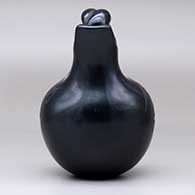 A black on black wedding vase with a two-panel geometric design, click or tap to see a larger version