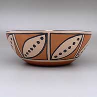 Polychrome bowl with geometric design, click or tap to see a larger version