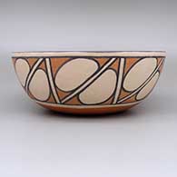 Polychrome bowl with geometric design, click or tap to see a larger version
