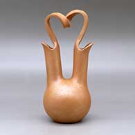 A golden micaceous wedding vase with a looped bridge, click or tap to see a larger version