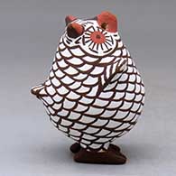 A polychrome standing owl figure, click or tap to see a larger version