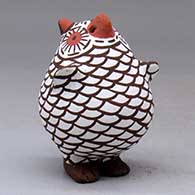 A polychrome standing owl figure, click or tap to see a larger version